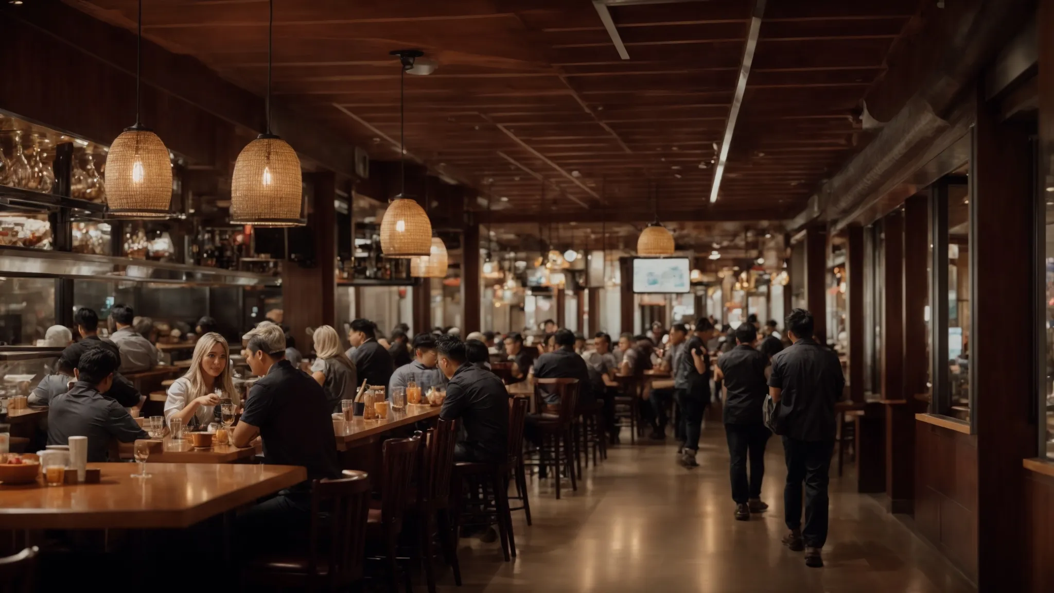 a bustling lee's summit restaurant interior, alive with diners enjoying a transformed culinary space reflecting innovation and tradition.