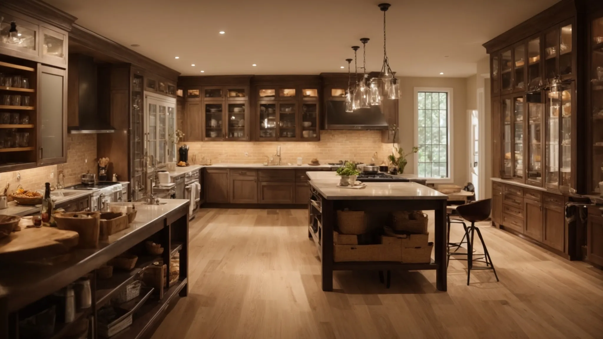 a warmly lit kitchen undergoing renovation, with visible changes hinting at both modern upgrades and classic design elements, embodies a home in the midst of transformation.